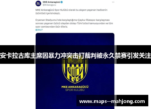 安卡拉古库主席因暴力冲突击打裁判被永久禁赛引发关注 安卡拉古库主席因暴力冲突击打裁判被永久禁赛引发关注